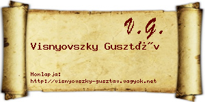 Visnyovszky Gusztáv névjegykártya